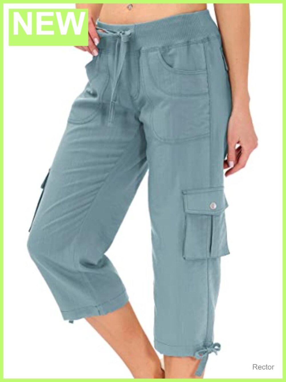 Womens Capri Pants Loose Fit Casual Cargo Pants with Pockets Lightweight Hiking